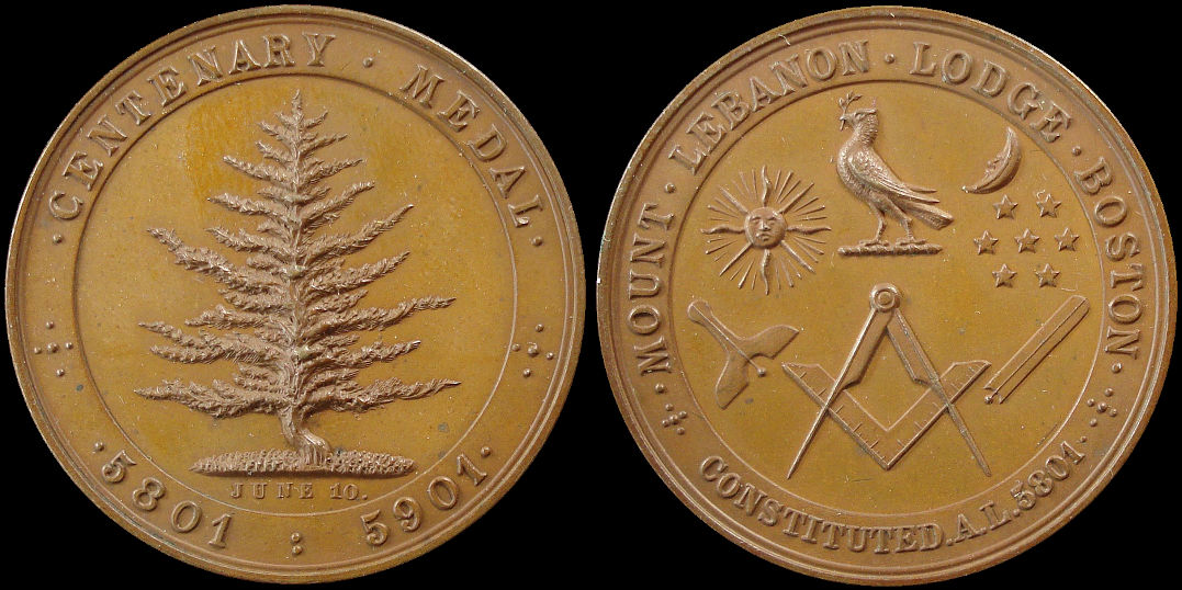 Mount Lebanon Lodge Boston Centenary 5801 5901 medal